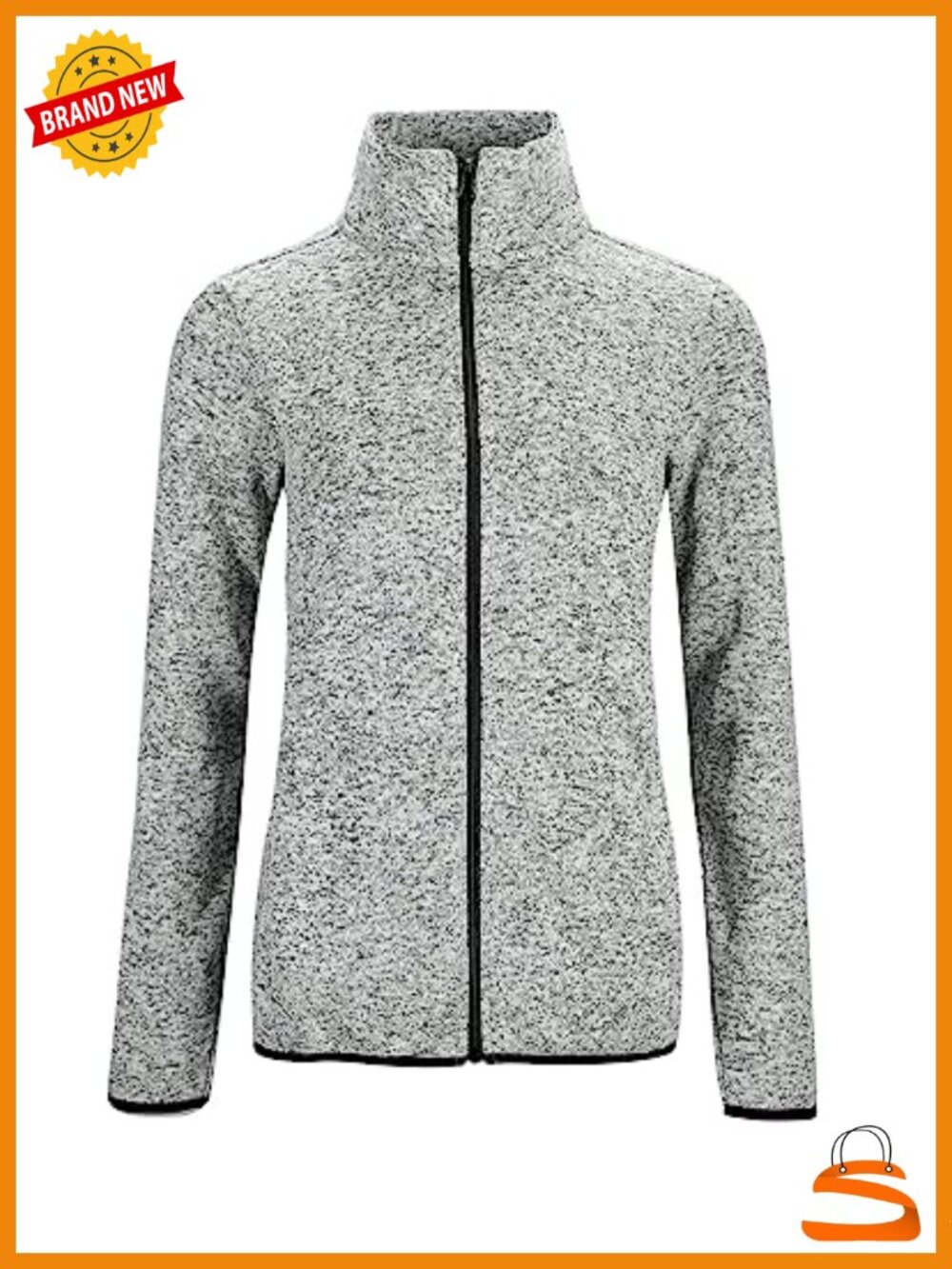 Women's Long Sleeve Sweater Fleece Zip Up Jacket with Pockets